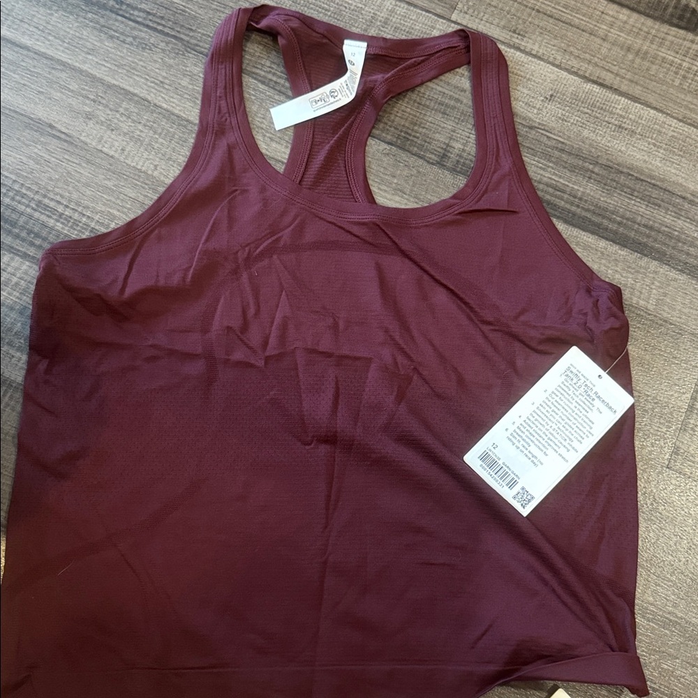 Lululemon swiftly tank size 12 garnet